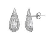 YGI Group SSE220 Sterling Silver Fancy Micropave Stud Earrings With Cubic Zirconia