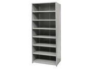 Hallowell F4523 12HG Hallowell Hi Tech Free Standing Shelving 36 in. W x 12 in. D x 87 in. H 725 Hallowell Gray 8 Adjustable Shelves Stand Alone Unit Closed Sty