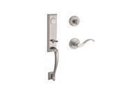 Baldwin FD.DELXCUR.R.TRR.150 Full Dummy Del Mar Handleset Right Hand Curve Lever Traditional Round Rose Satin Nickel
