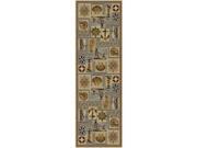 Tayse Rugs 6740 Beige 3x8 Nature Seashore Delight Area Rug 2 ft. 7 in. x 7 ft. 3 in.