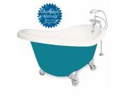 American Bath Factory T020B CH R BP Champagne Marilyn 67 in. Bisque Acrastone Air Bath Tub Chrome Metal Finish Small