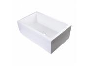 ALFI brand AB3018SB W 30 in. Smooth Solid Thick Wall Fireclay Single Bowl Farm Sink White