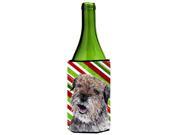 Border Terrier Candy Cane Christmas Wine Bottle Beverage Insulator Beverage Insulator Hugger