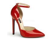 Pleaser SEXY21_R 9 Ankle Strap Dorsay Pump Shoe Red Size 9