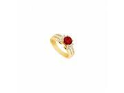 Fine Jewelry Vault UBJ905Y14DR 101RS4.5 Ruby Diamond Engagement Ring 14K Yellow Gold 1.75 CT Size 4.5