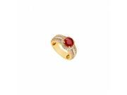 Fine Jewelry Vault UBJ8882Y14DR 101RS4 Ruby Diamond Engagement Ring 14K Yellow Gold 1.50 CT Size 4