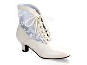 Funtasma DAME05_IV_PU 12 Pu Lace Victorian Ankle Boot Ivory Size 12