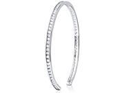 Doma Jewellery SSBAZ003 Sterling Silver Bangle With CZ Open at the Bottom 7.8 g.