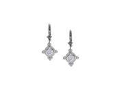 Fine Jewelry Vault UBNER40169W14D April Birthstone Diamonds Bezel Set Earrings in 14K White Gold