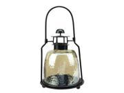 NorthLight 11 in. Decorative Golden Wheat Hammered Luster Glass Tea Light Candle Holder Lantern