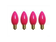 NorthLight Opaque Ceramic Pink C7 Christmas Replacement Bulbs Pack 4