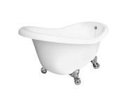 American Bath Factory T020A CH Marilyn Bathtub no Faucet Holes White