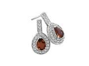 SuperJeweler 14K 2.25 Ct. Garnet And Diamond Drop Earrings White Gold