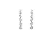 FineJewelryVault UBER1750W14D 101 Diamond Journey Earrings 14K White Gold 0.50 CT Diamonds