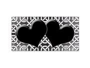 Smart Blonde LP 7527 Black White Chic Hearts Link Print Oil Rubbed Metal Novelty License Plate