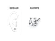 FineJewelryVault UBMER18WH4RD075D 101 Mens 18K White Gold Round Diamond Stud Earring 0.75 CT. TW.