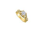 Fine Jewelry Vault UBNR83891Y14CZ CZ Solitaire Engagement Ring in Yellow Gold