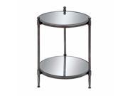 EcWorld Enterprises 7769835 Urban Designs 24 In. Mirrored Round Metal Accent Table With Shelf