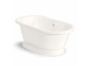 American Bath Factory T100A CH B Nobb Hill 60 in. Bisque Acrastone Tub Drain No Faucet Holes