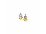 Fine Jewelry Vault UBNER40896TTAGCZ April Birthstone CZ Double Square Earrings in Two Tone Silver Gold Vermeil 0.25 CT 26 Stones