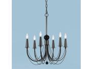 Candice Olson 8448 6H Shelby Metal 6 Candle Base Chandelier Black Nickel