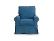 Sunset Trading Horizon Swivel Chair Slip Cover Set Only Indigo Blue