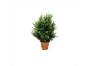 NorthLight 21 in. Potted Two Tone Artificial Cypress Plant