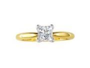SuperJeweler SOL RG PC 3 4 14YI2 z9.5 0.75Ct Princess Cut Diamond Engagement Ring In 14K Yellow Gold. Size 9.5