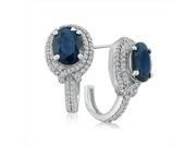 SuperJeweler 14K 5.75 Ct. Ladies Sapphire And Diamond Earrings White Gold