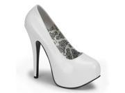 Bordello TEE06W_W 15 1.75 in. Concealed Platform Pump Shoe White Size 15