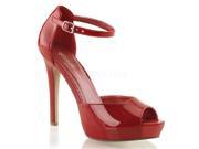 Fabulicious LUMINA45_R 5 1 in. Platform Closed Back Open Toe Dorsay Pump Red Size 5