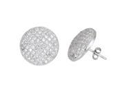YGI Group SSE209 Sterling Silver Disc Micropave Stud Earrings With Cubic Zirconia
