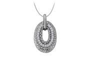 Fine Jewelry Vault UBNPD31949AGCZ April Birthstone Cubic Zirconia Oval Pendant in Sterling Silver0.25 CT TGW