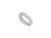 Fine Jewelry Vault UB14WR500CZ226225 Five CT CZ Eternity Band in 14K White Gold Fifth Tenth Wedding Anniversary Jewelry 16 Stones