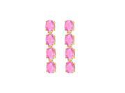 Fine Jewelry Vault UBER57Y14PT Created Pink Topaz Drop Earrings Oval Cut in 14K Yellow Gold Total Gem Weight of Eight C