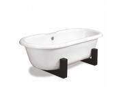 American Bath Factory T074A CH Melinda Zen 60 in. White Acrastone Tub Drain No Faucet Holes