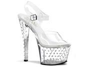 Pleaser STDUS708_C_M 6 2.75 in. Platform Ankle Strap Sandal Clear Size 6