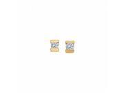 Fine Jewelry Vault UBNER40189AGVYCZ050 April Birthstone CZs Earrings in 18K Yellow Gold Vermeil 2 Stones