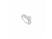 Fine Jewelry Vault UBJS251AW14CZ 14K White Gold 1 CT Engagement Ring With Triple CZ