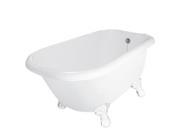 American Bath Factory T050A WH Trinity Bathtub no Faucet Holes White