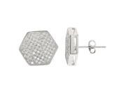 YGI Group SSE226 Sterling Silver Geometeric Micropave Stud Earrings With Cubic Zirconia