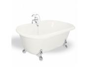 American Bath Factory T071B CH B Melinda 60 in. Bisque Acrastone Bath Tub Large