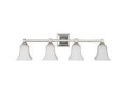 Feiss VS12404 PN American Foursquare 4 Light Vanity Fixture Polished Nickel