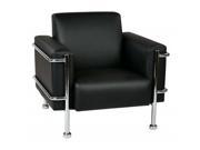 Avenue6OfficeStar SL9801 EC3 Club Chair in Black Eco Leather with Chrome Accents