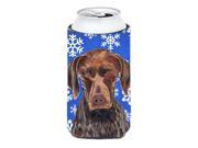 Carolines Treasures SC9395TBC German Shorthaired Pointer Winter Snowflakes Holiday Tall Boy bottle sleeve Hugger