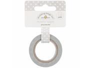 Doodlebug DWASHI 3658 Washi Tape 15mmX12yd Gray Swiss Dot