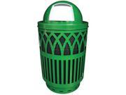 Witt Industries COV40P DT GN Covington Series 40 Gallon Steel Receptacle with Dome Top and Plastic Base Green