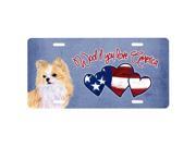 Carolines Treasures SS4985LP Woof If You Love America Longhaired Chihuahua License Plate