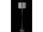 Bethel Ld01 Ldf236 1 1 Light Silver Frame Clear Crystal Floor Lamp