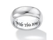 PalmBeach Jewelry 5284411 With This Ring I Thee Wed Ring in Stainless and Black IP Stainless Steel Size 11
